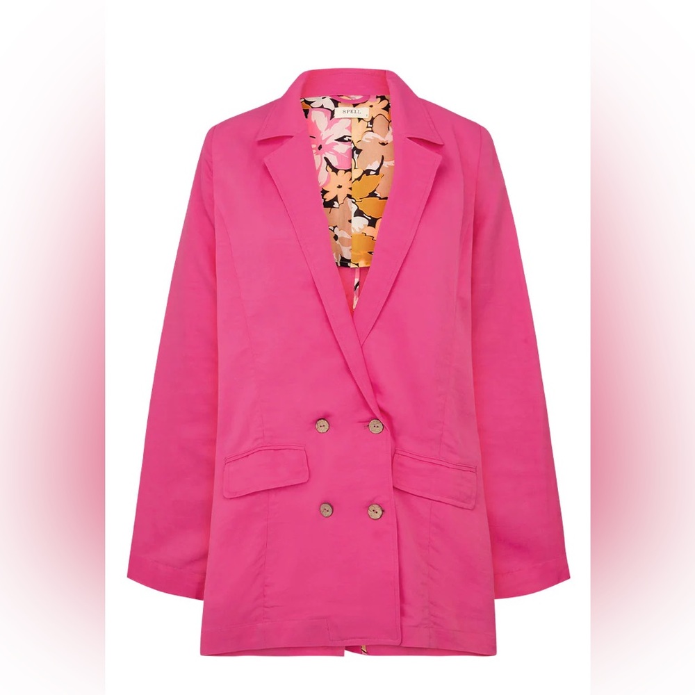 Spell Pink Oversized Blazer with Structured Shoulders